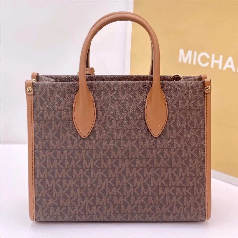 Michael Kors Mirella Small Crossbody Tote Bag Brown New